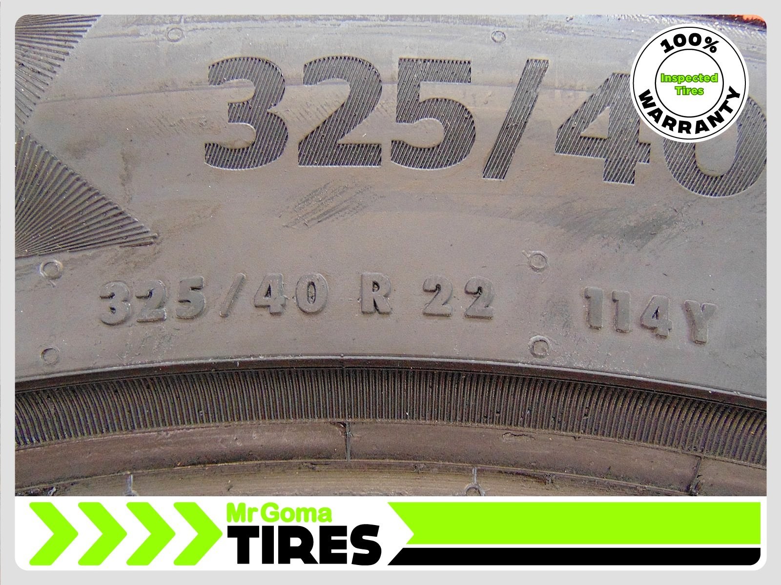 2 CONTINENTAL PREMIUMCONTACT 6 MO XL 325/40R22 USED TIRE 8.4/32 TREAD 114Y