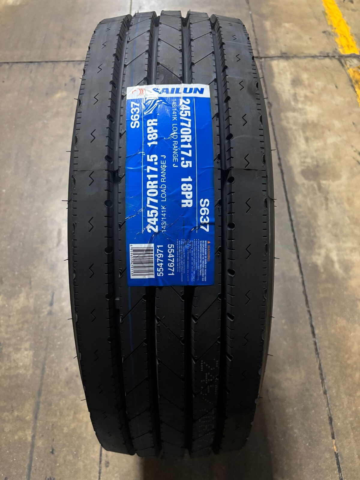 1 (One) New Sailun S637 Highway LRJ/18ply – 245/70R17.5 Tire 24570175