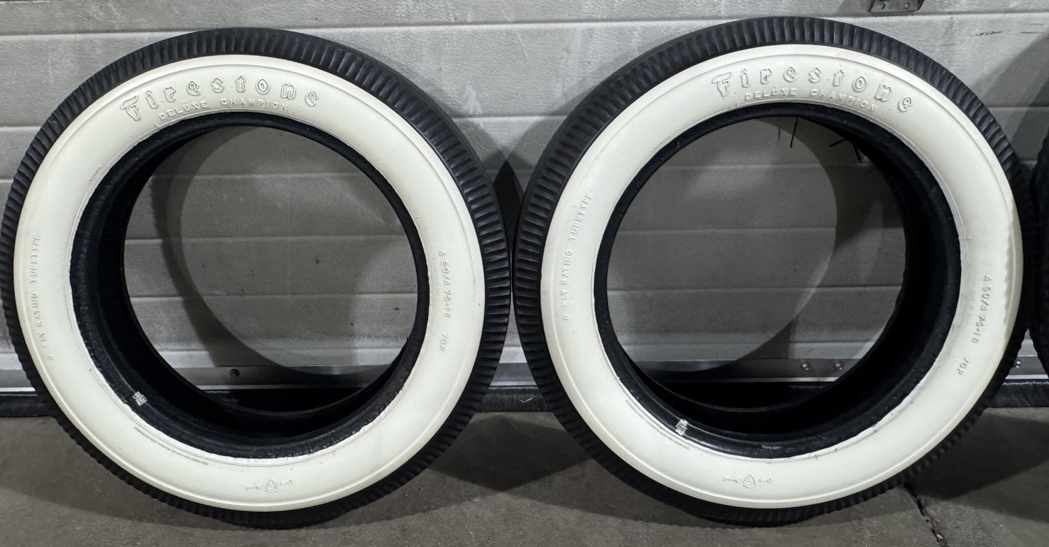 Set Of Firestone Bias Ply Wide White Hot Rod Tires 16” Used
