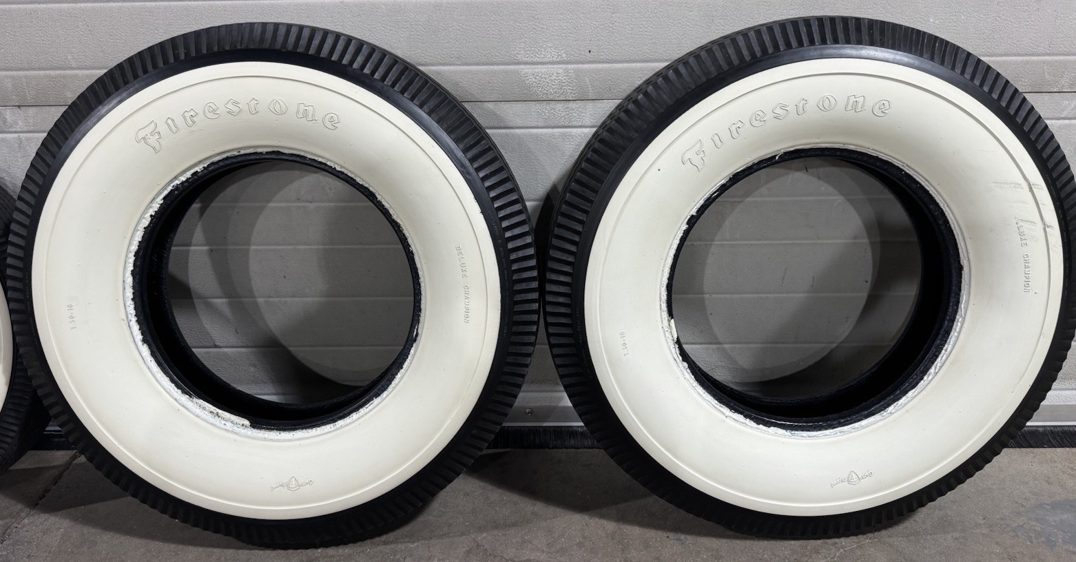 Set Of Firestone Bias Ply Wide White Hot Rod Tires 16” Used