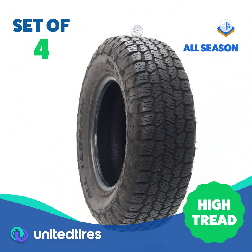 Set of (4) Used 265/70R17 Rocky Mountain All Terrain 115T – 9.5-11/32