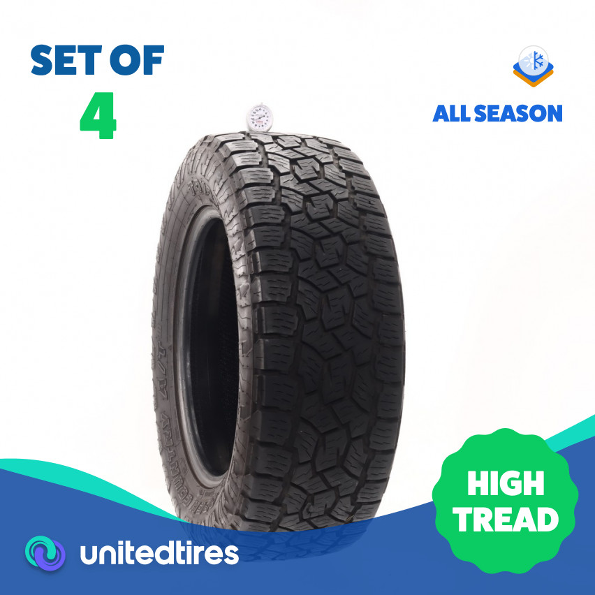 Set of (4) Used 265/60R18 Toyo Open Country A/T III 110T – 9.5-11/32