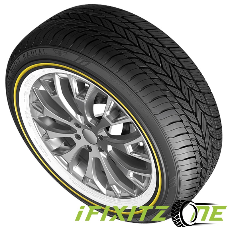 1 Vogue Custom Built Gold Stripe+White Sidewall 245/40R18 97V 60K MILE Warranty