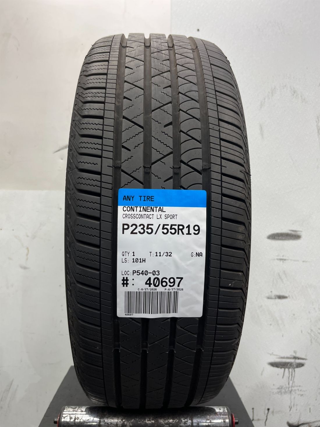 1 Used P235/55R19 Continental CrossContact LX Sport 101 H – 11/32