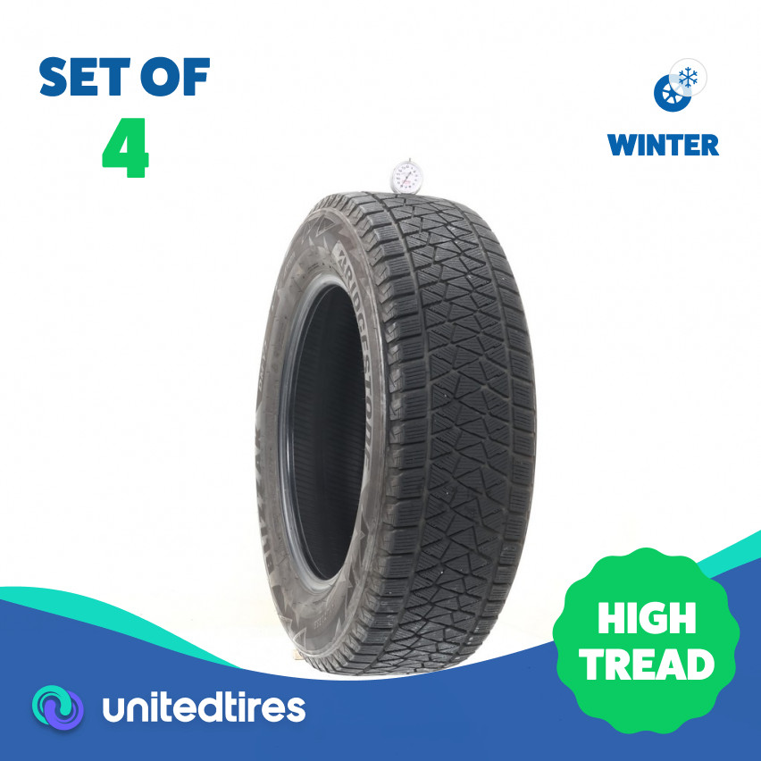 Set of (4) Used 225/65R17 Bridgestone Blizzak DM-V2 102S – 8-9.5/32