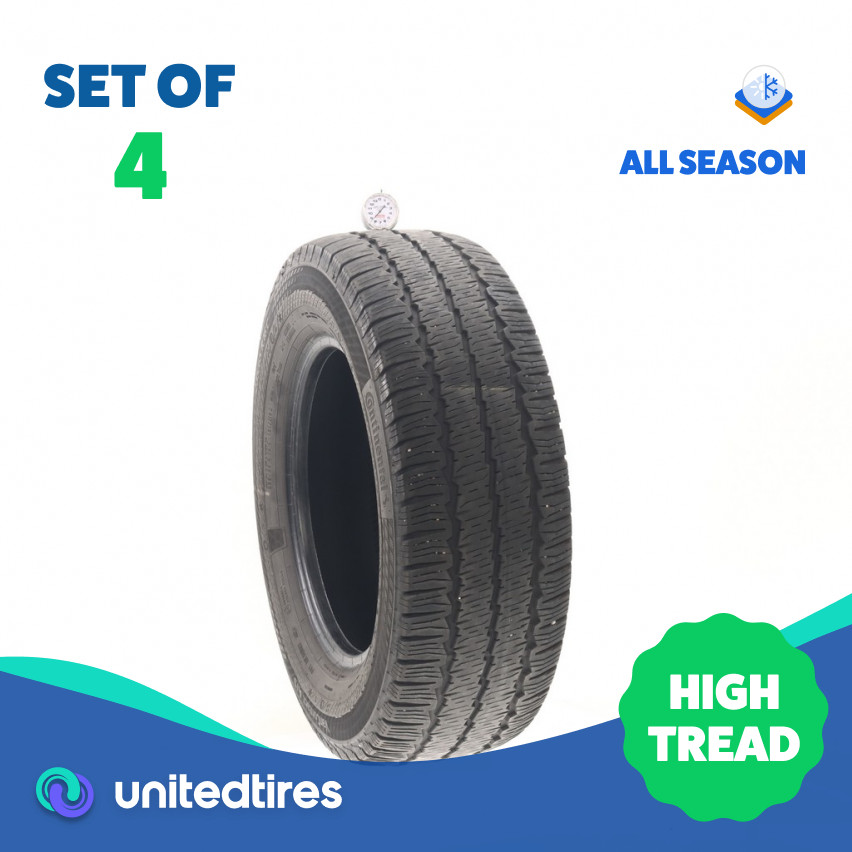 Set of (4) Used 235/65R16C Continental VanContact A/S 121/119R – 8.5-9/32