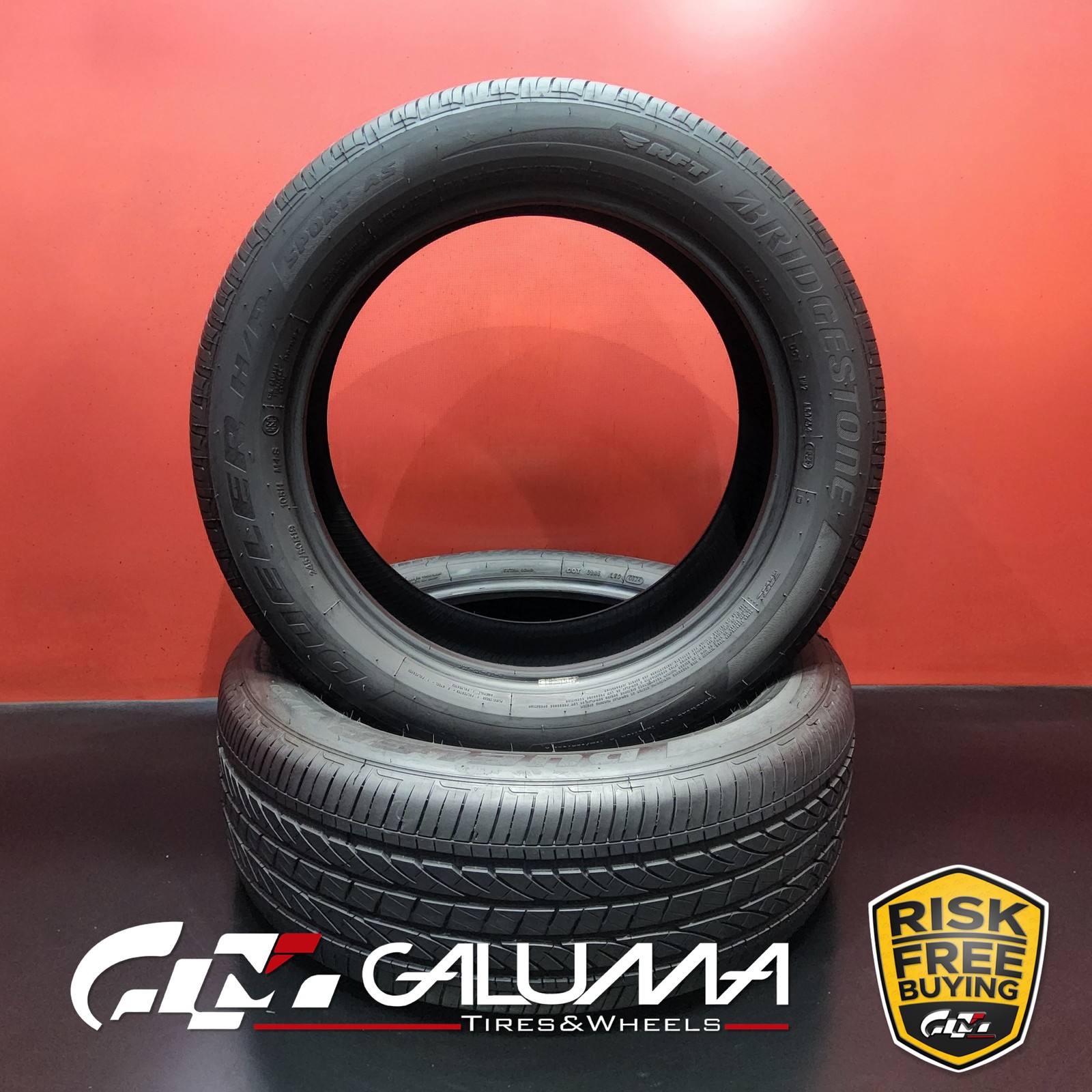 Set of 2 Tires Bridgestone Dueler H/P Sport AS RFT ★ 245/50R19 No Repairs #96199