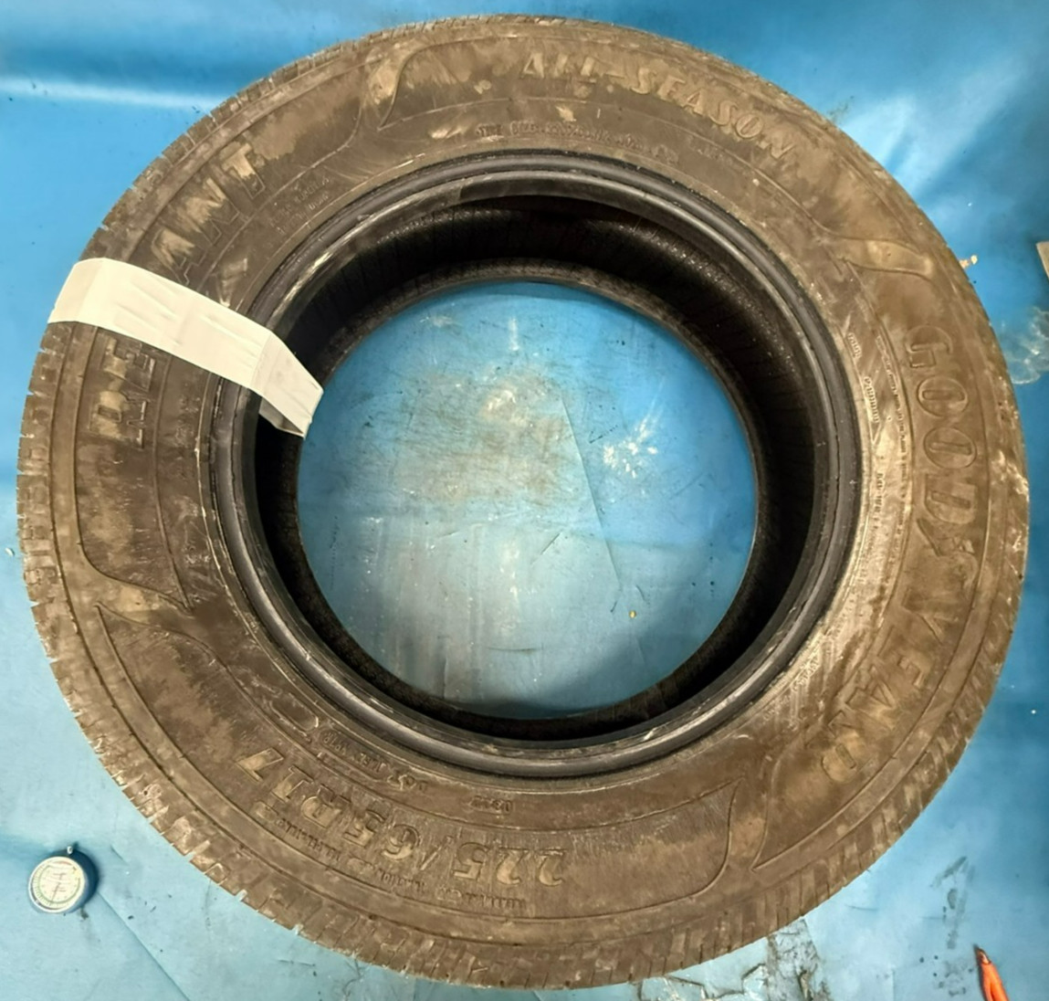 (2) GOODYEAR RELIANT ALL-SEASON USED TIRE 225/65R17 102H 7.50/32