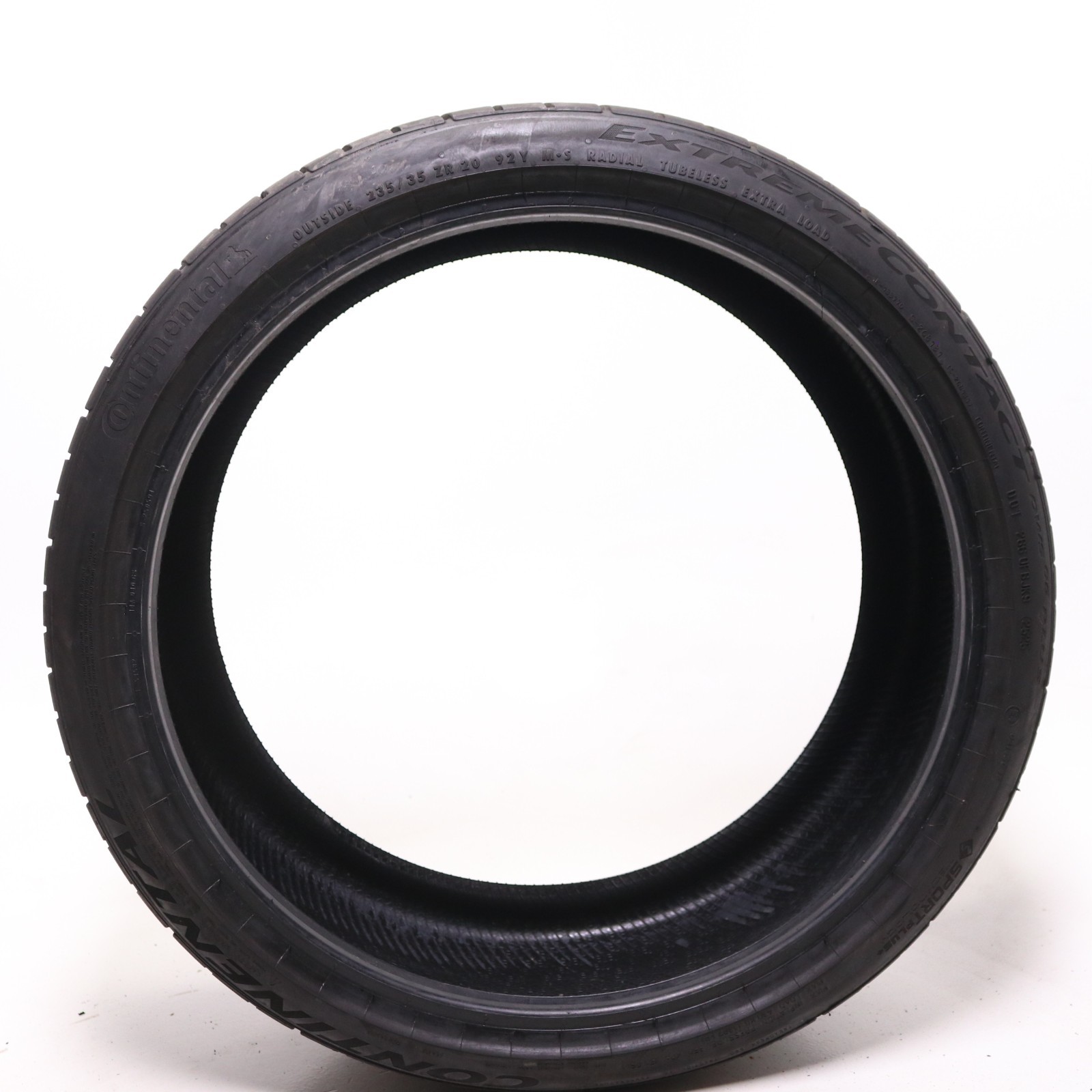 Used 235/35ZR20 Continental ExtremeContact DWS06 Plus – 92Y – 10/32 No Repairs