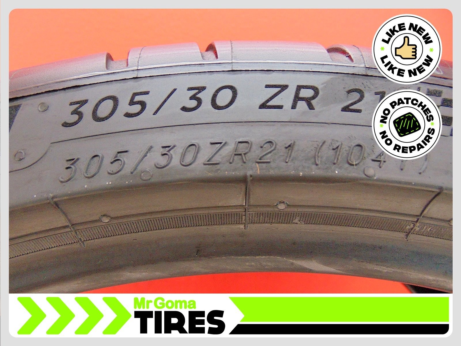 2 MICHELIN PILOT SPORT A/S 4S NAO XL 305/30ZR21 USED TIRES 9/32 TREAD 108V