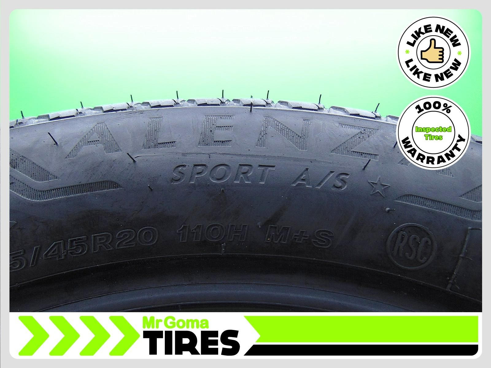 2 BRIDGESTONE ALENZA SPORT A/S RSC RFT XL 275/45R20 USED TIRES 10/32 TREAD 110H