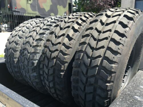 5 MILITARY HUMVEE TIRES 37″ + 8 LUG 12 BOLT RIMS + RUN FLAT INSERTS – 70% TREAD
