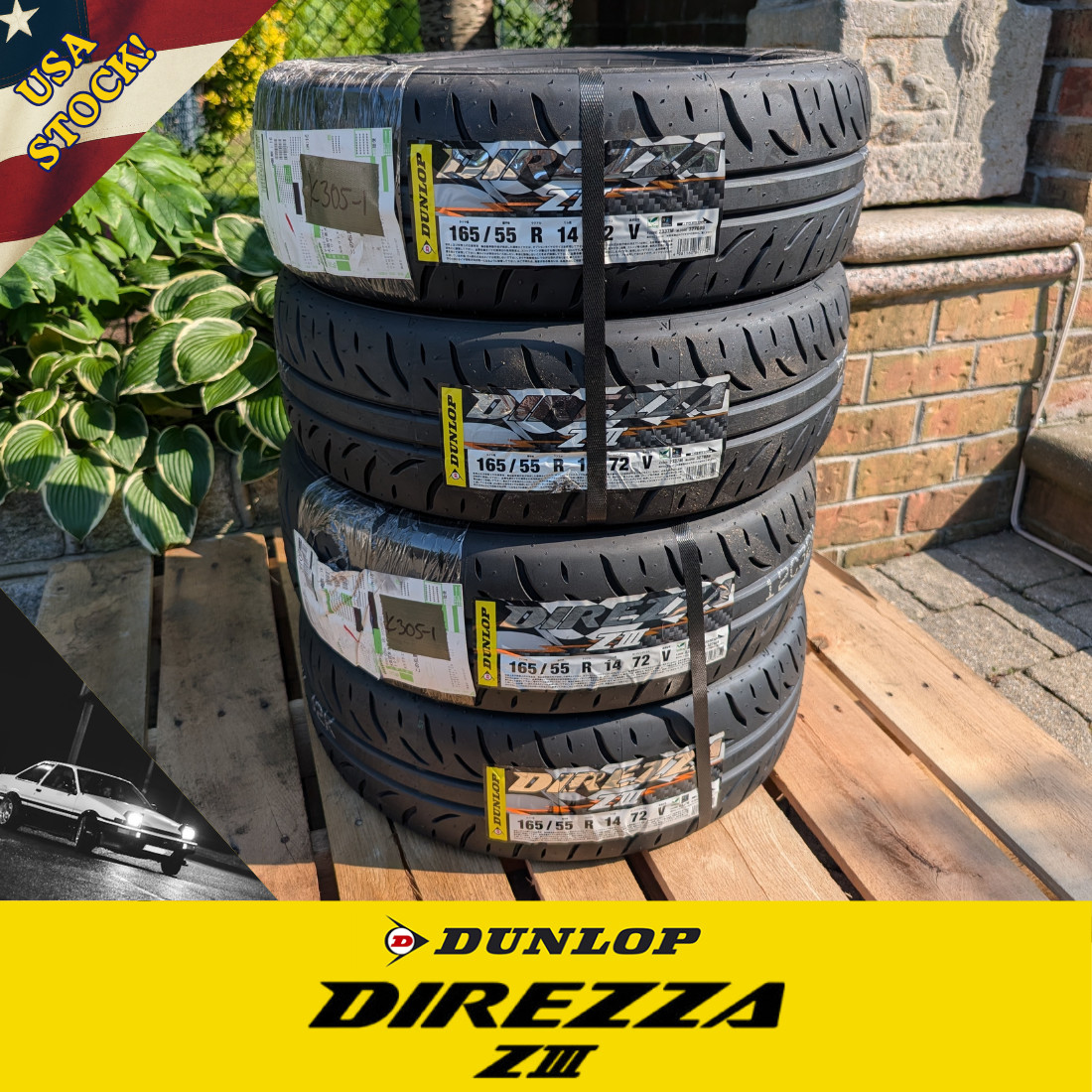 Dunlop Direzza ZIII (Set of 2) 165/55R14 Summer Street Performance