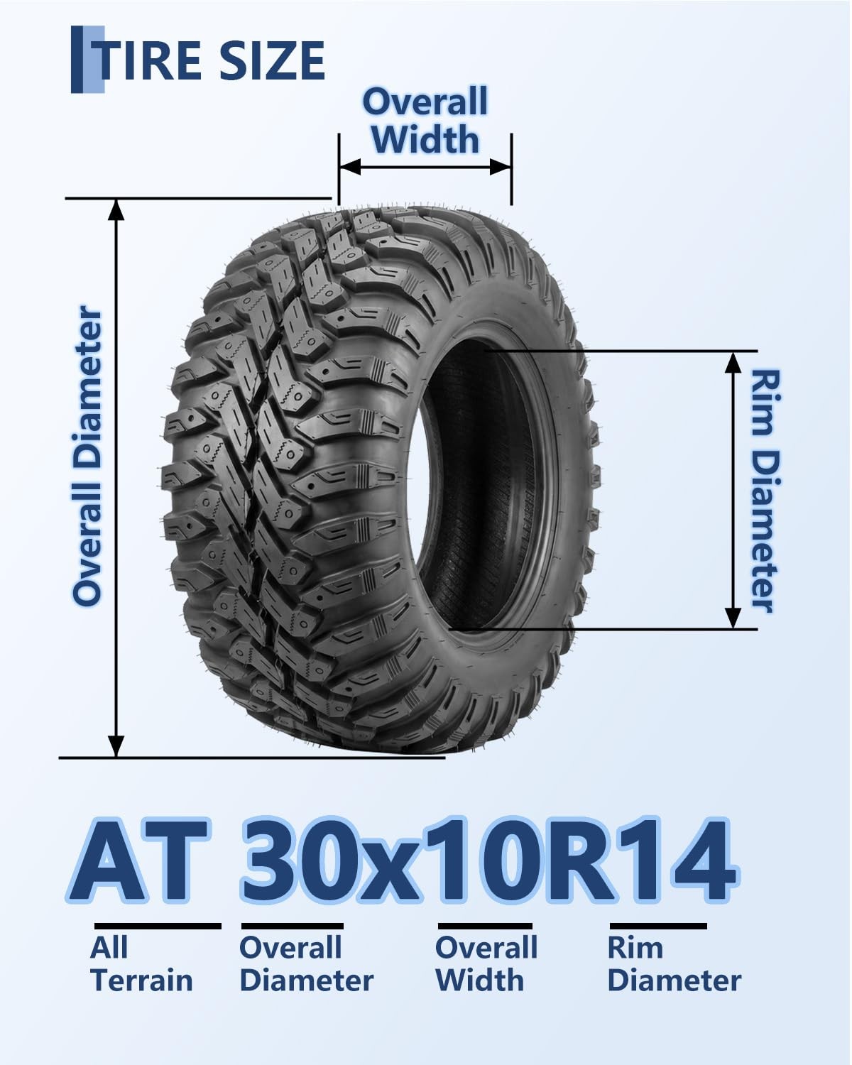 2Pack 32x10x14 UTV/ATV Tire FOR 14 in Rims 32x10x14 All-Terrain Tires 8PR ATV