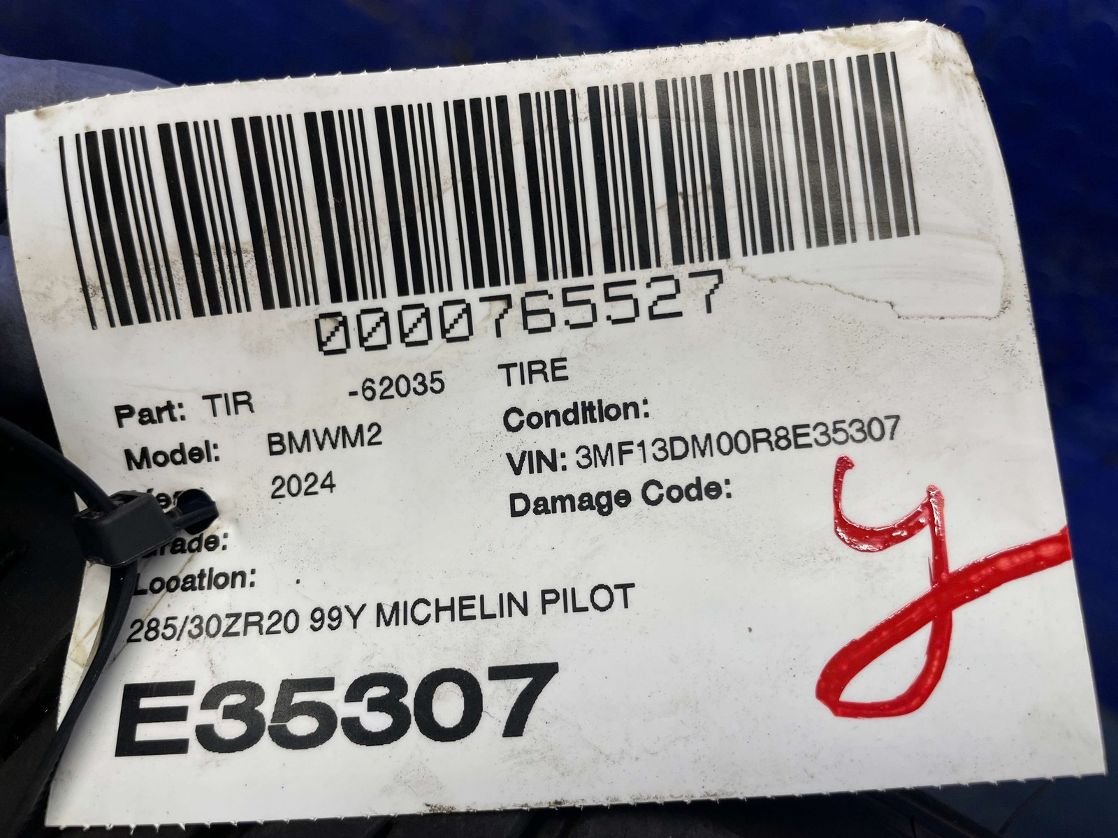285/30ZR20 99Y MICHELIN PILOT SPORT ALL SEASON 4 6/32NDS DATECODE 3223