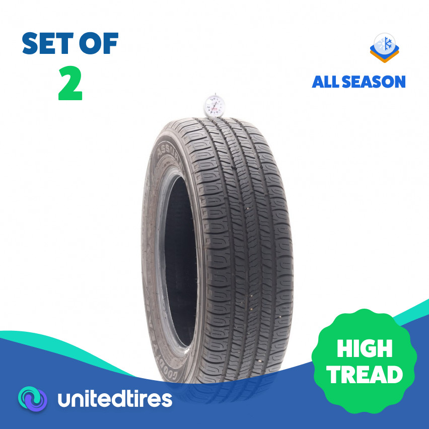 Set of (2) Used 195/65R15 Goodyear Assurance All-Season 91T – 8/32