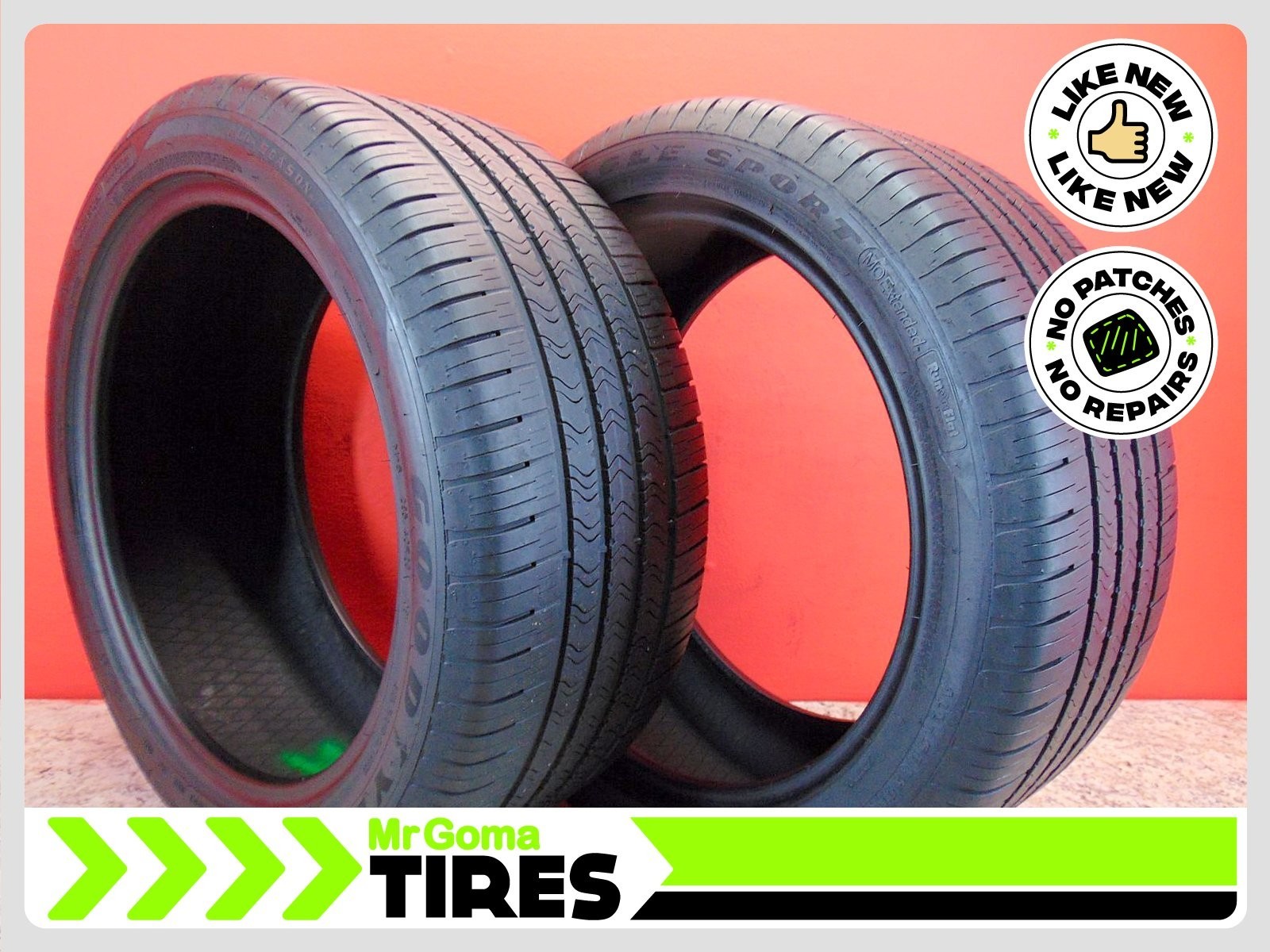 2 GOODYEAR EAGLE SPORT A/S MOE RFT XL 285/40R20 USED TIRES 7.3/32 TREAD 2854020