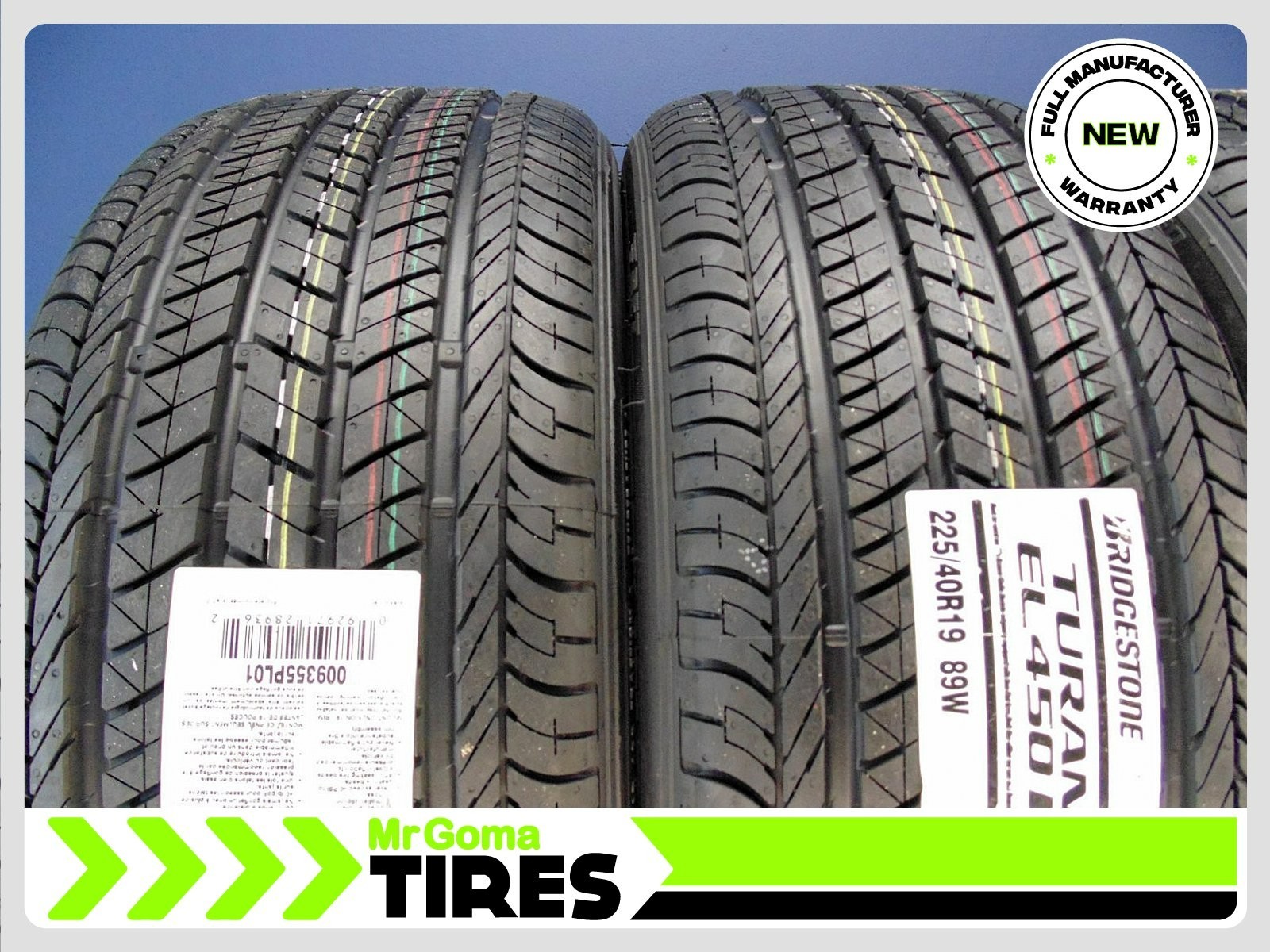 4 BRAND NEW 225/40R19 BRIDGESTONE TURANZA EL450 AR RSC RFT TIRE 89W Run flat