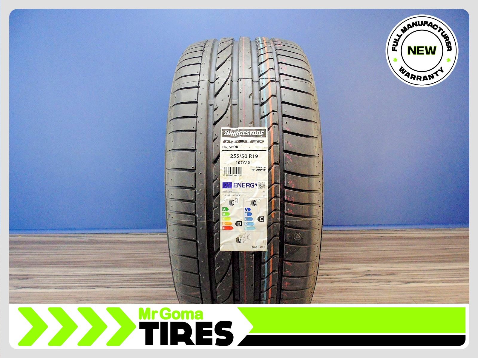 1 NEW 255/50R19 BRIDGESTONE DUELER H/P SPORT RFT XL NEW TIRE Run Flat 2555019
