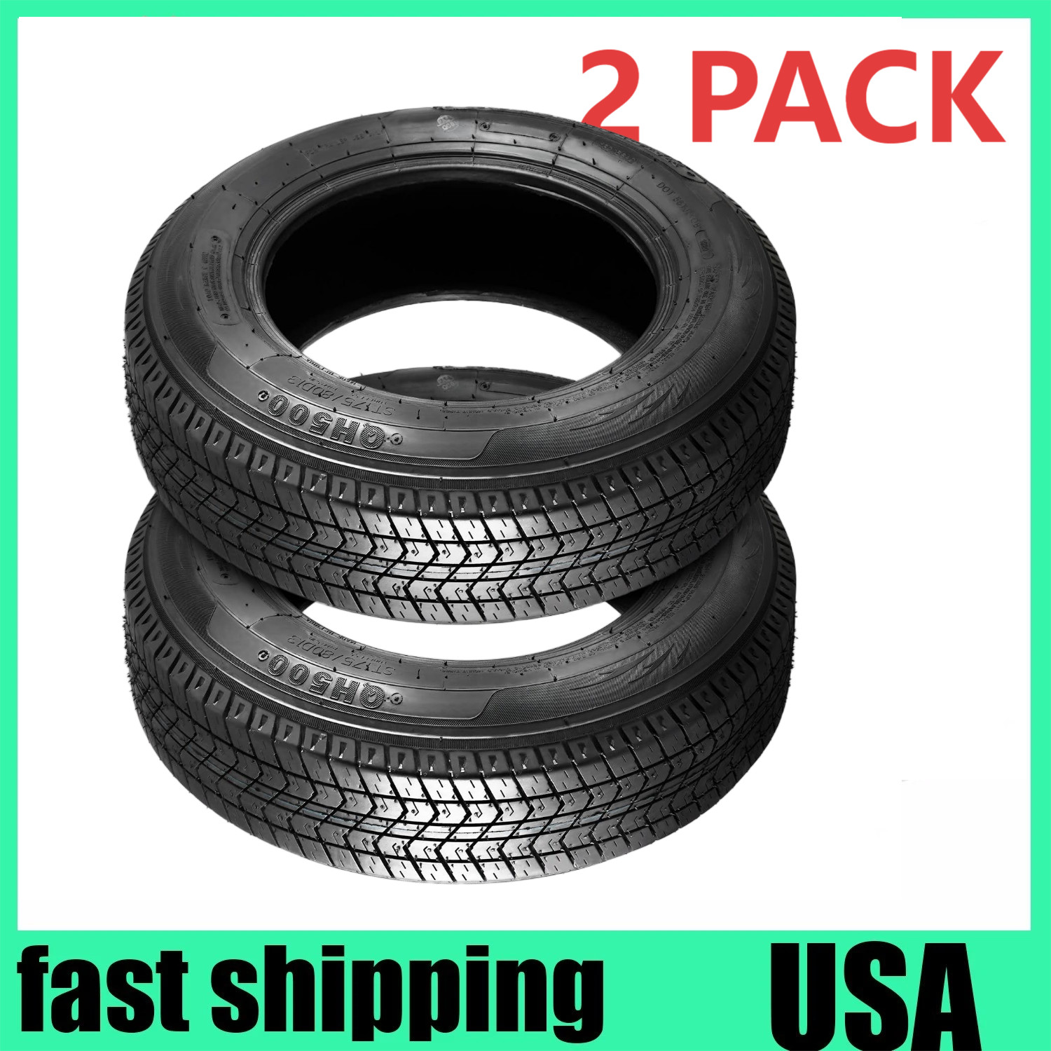 2Pack 14″ ST205/75D14 Trailer Tires 205 75 14 6PR Replacement Tyre LRC 205/75 14