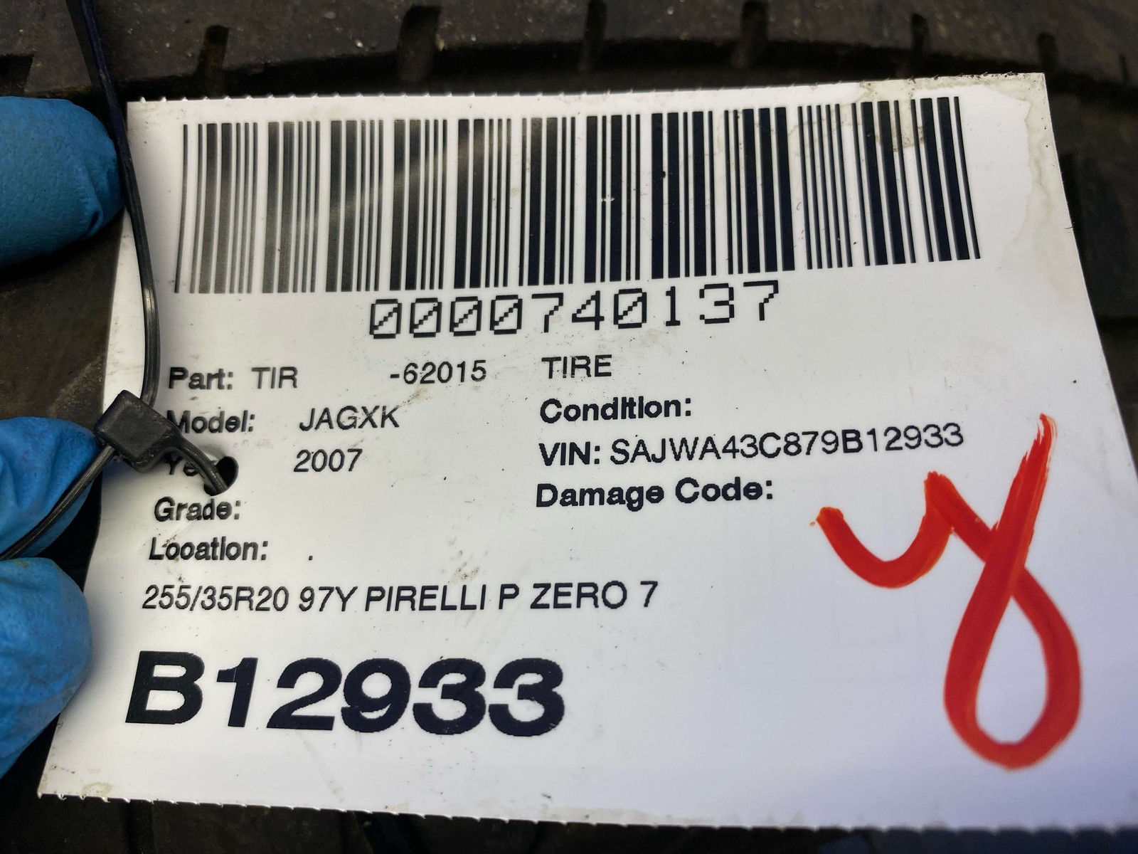 255/35R20 97Y PIRELLI P ZERO 7/32NDS DATECODE 1922