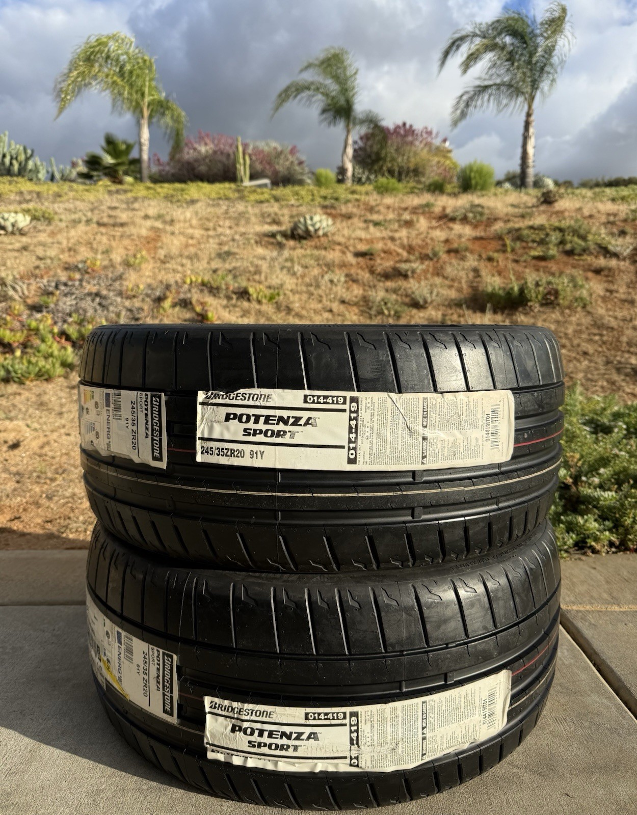 Set of TWO BRAND NEW 245/35ZR20 Bridgestone Potenza Sport Tires Like Michelin 4S