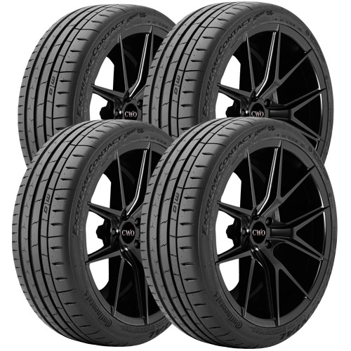 (QTY 4) 205/50R15 Continental Extreme Contact Sport 02 86W SL Black Wall Tires