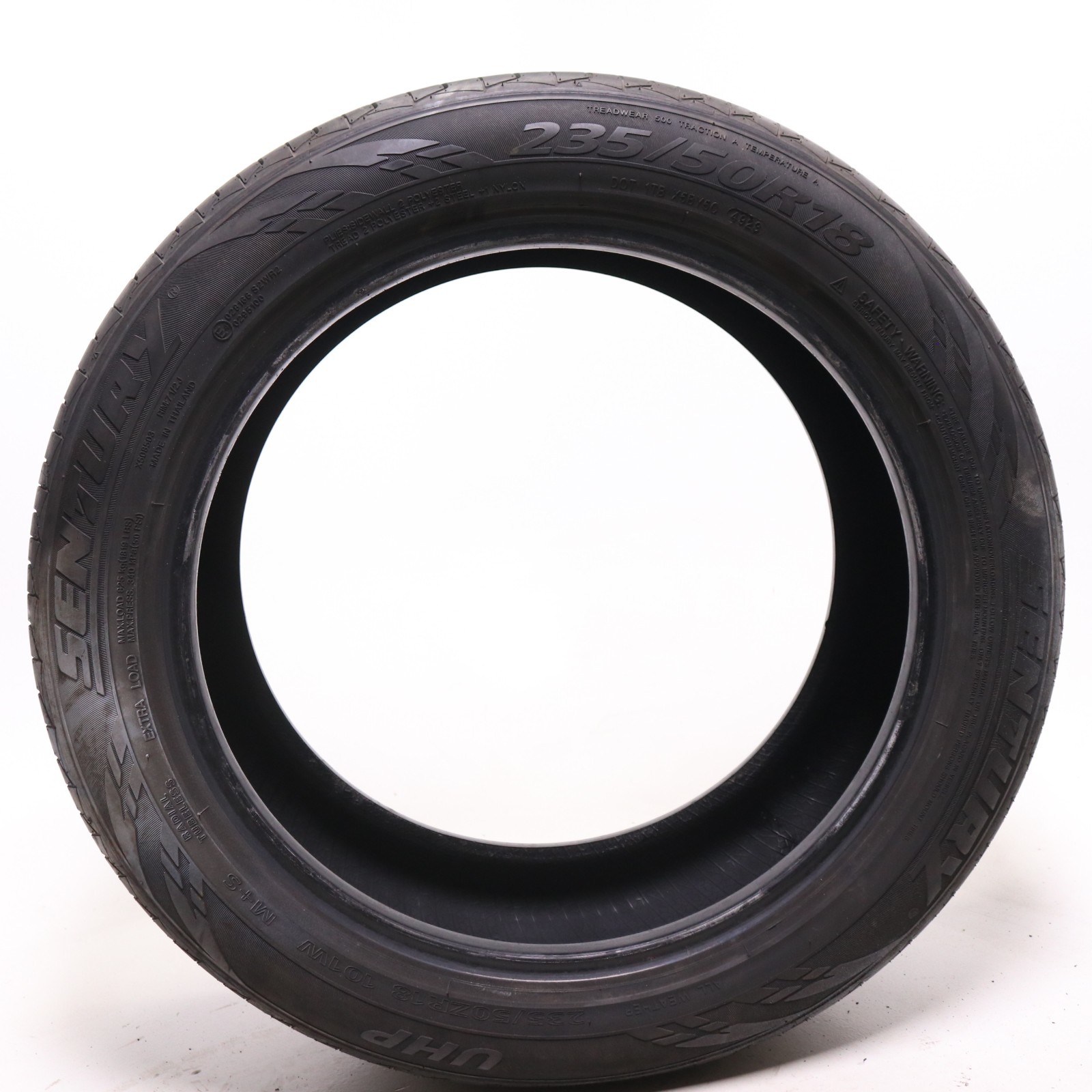Set of 2 Used 235/50ZR18 Sentury UHP – 101W – 8-9/32 No Repairs
