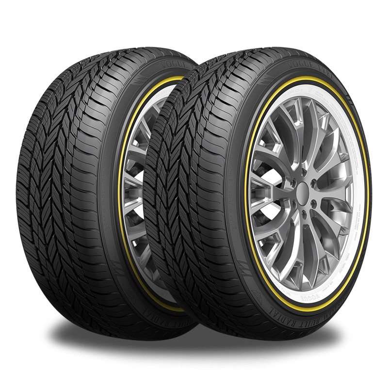 2 Vogue Tyres Custom Built Radial 245/35R20 95V White/Gold Sidewall Tires 460AA