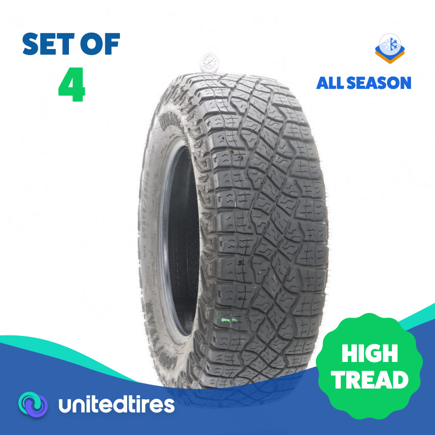 Set of (4) Used LT 275/65R18 Goodyear Wrangler Territory MT 113/110Q – 9-10/32