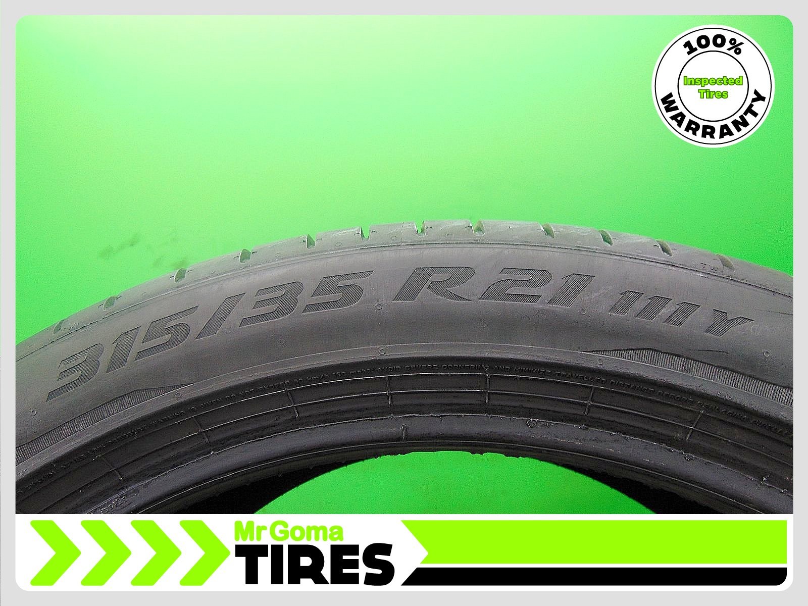 2 315/35R21 USED TIRES PIRELLI P ZERO TM PZ4 RSC RFT XL 6.8/32 TREAD 111Y
