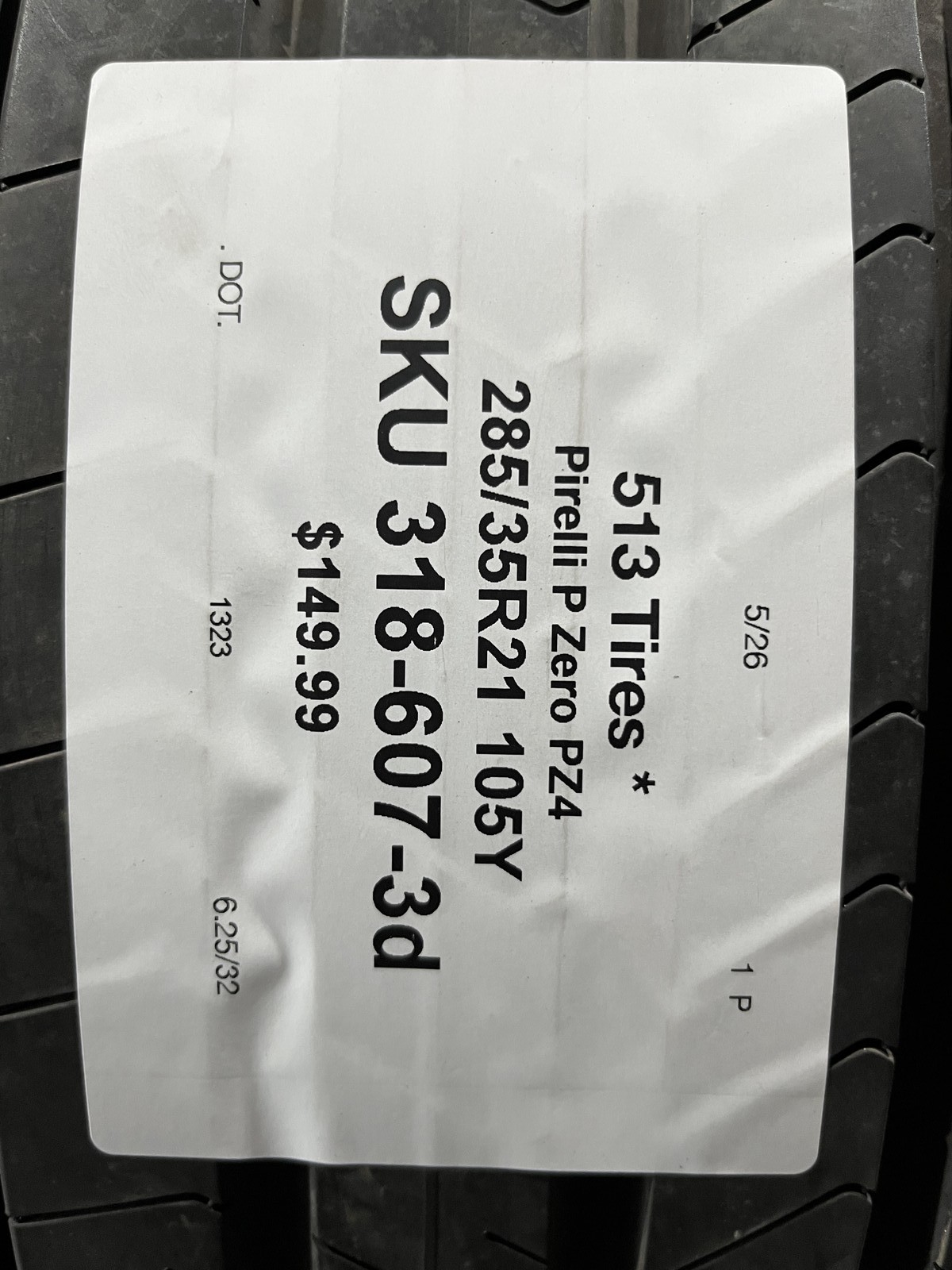 1 Tire Pirelli P Zero PZ4 ★ BMW 285/35R21 105Y DOT.1323 6.25/32