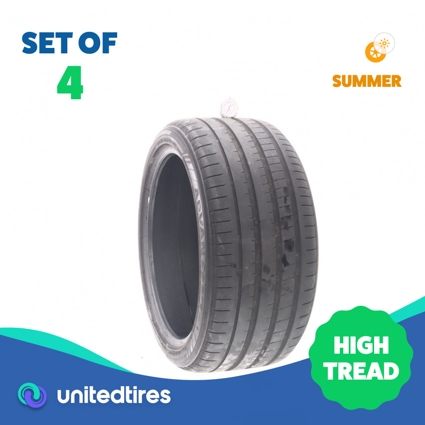 Set of (4) Used 275/35ZR19 Yokohama Advan Sport V107E 100Y – 8/32
