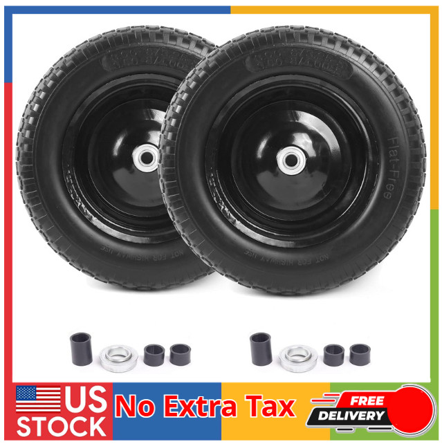(2-PACK) 4.80/4.00-8 Flat Free Tire and Wheel – 14.5(Flat Free Tire)