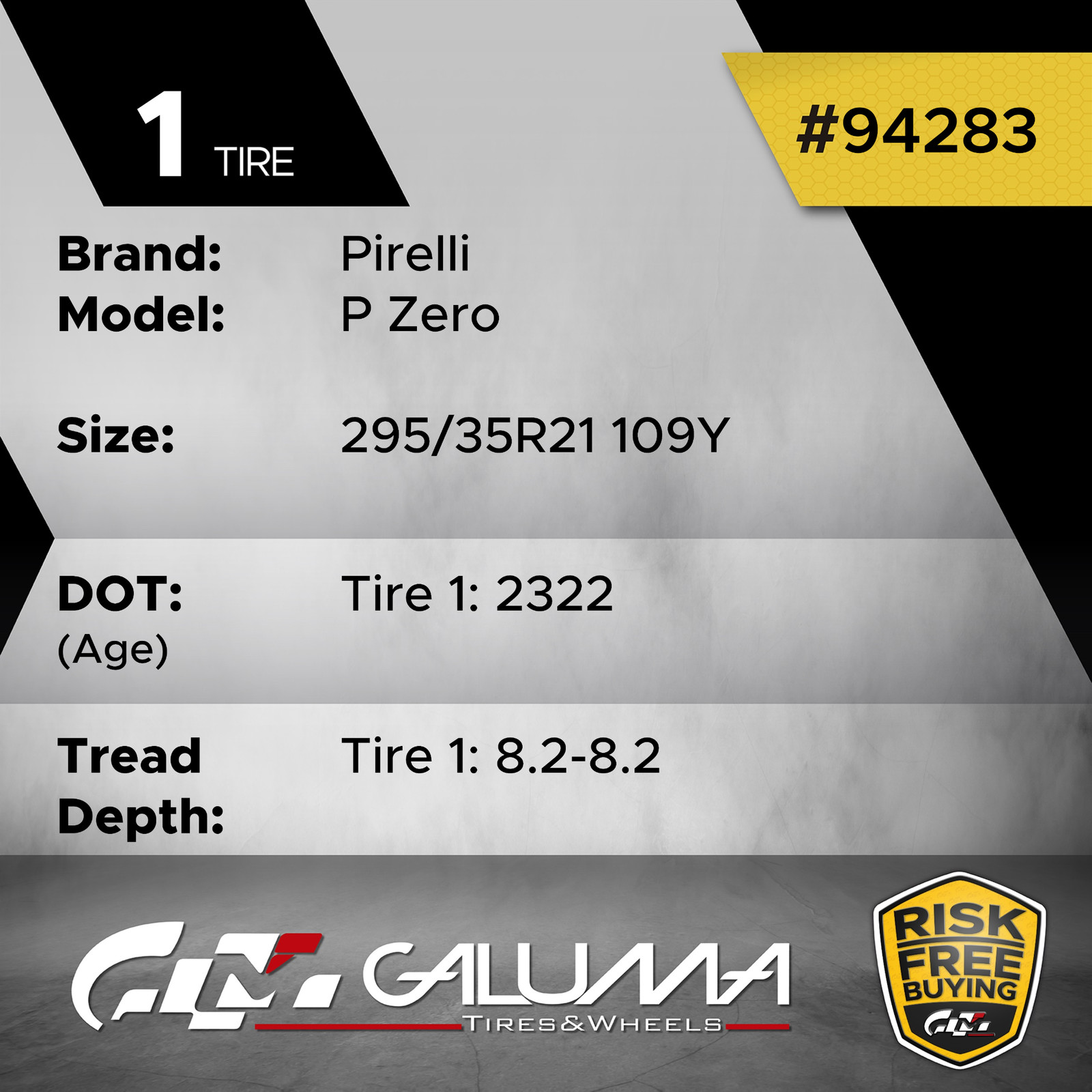 1 (One) Tire LikeNEW Pirelli P Zero (N1) XL 295/35R21 295/35/21 2953521 #94283