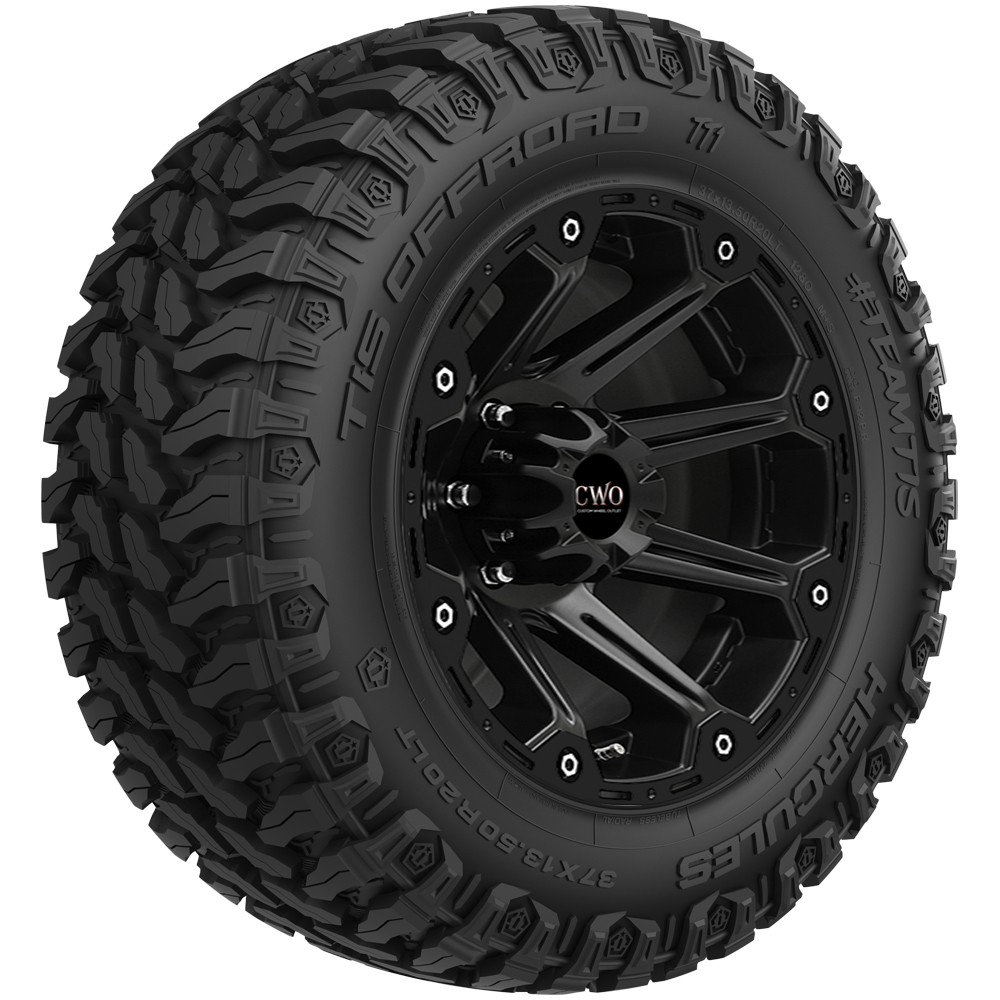 (QTY 4) 35×14.50R20 Hercules TIS Offroad TT1 127Q Load Range F Black Wall Tires