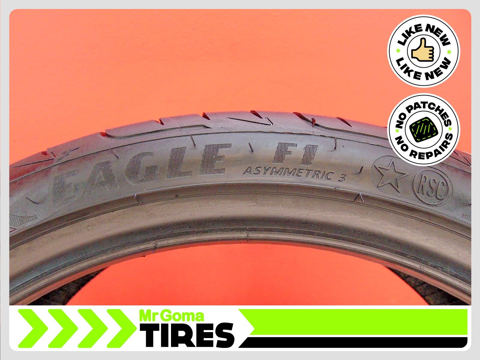 2 GOODYEAR EAGLE F1 ASYMMETRIC 3 RSC RFT 205/40R18 TIRES 7.5/32 TREAD RUN FLAT