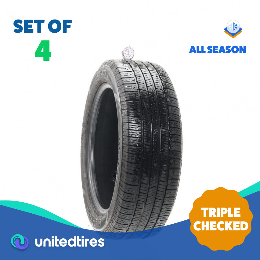 Set of (4) Used 225/55R19 Goodyear Reliant All-season 99V – 6.5-7/32