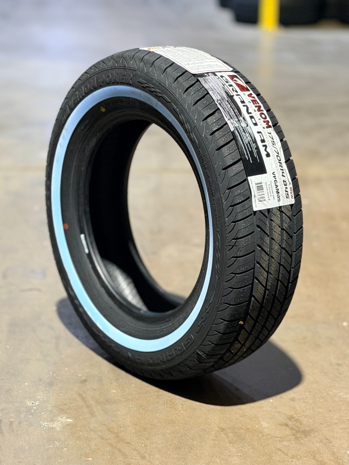 SET OF 4 NEW 195-75r14 VENOM GRAND AM 1″ WHITE WALL TIRE 195/75-14