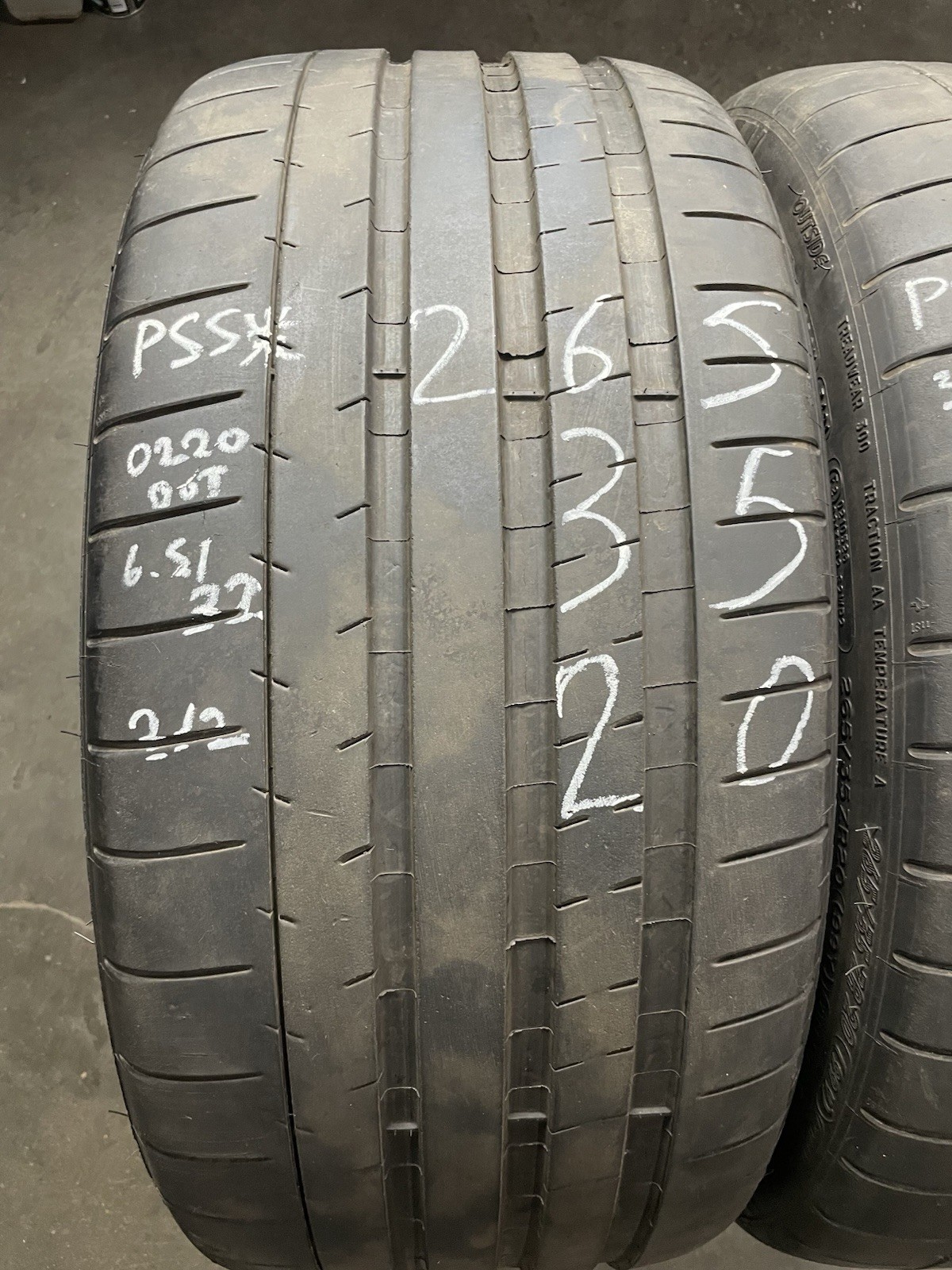 2x 265/35R20 Michelin Pilot Super Sport 6-7/32nds 99Y Used Tires 2653520 2021