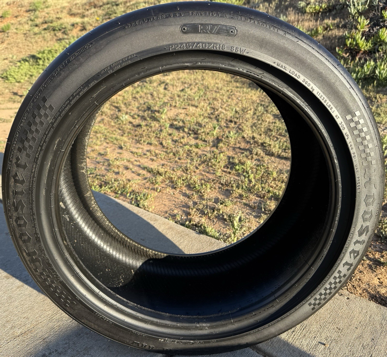 Set of TWO BRAND NEW 245/40ZR18 88W Hoosier R7 Racing Tires Slicks P245/40ZR18