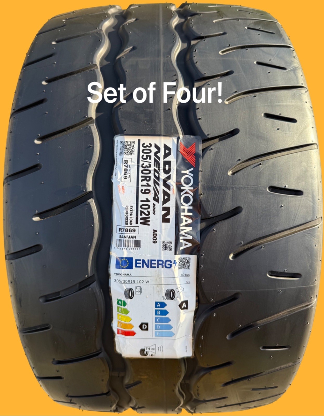 4 BRAND NEW 305/30R19 103W Yokohama ADVAN NEOVA AD09 Tires Like Michelin Cup 2!