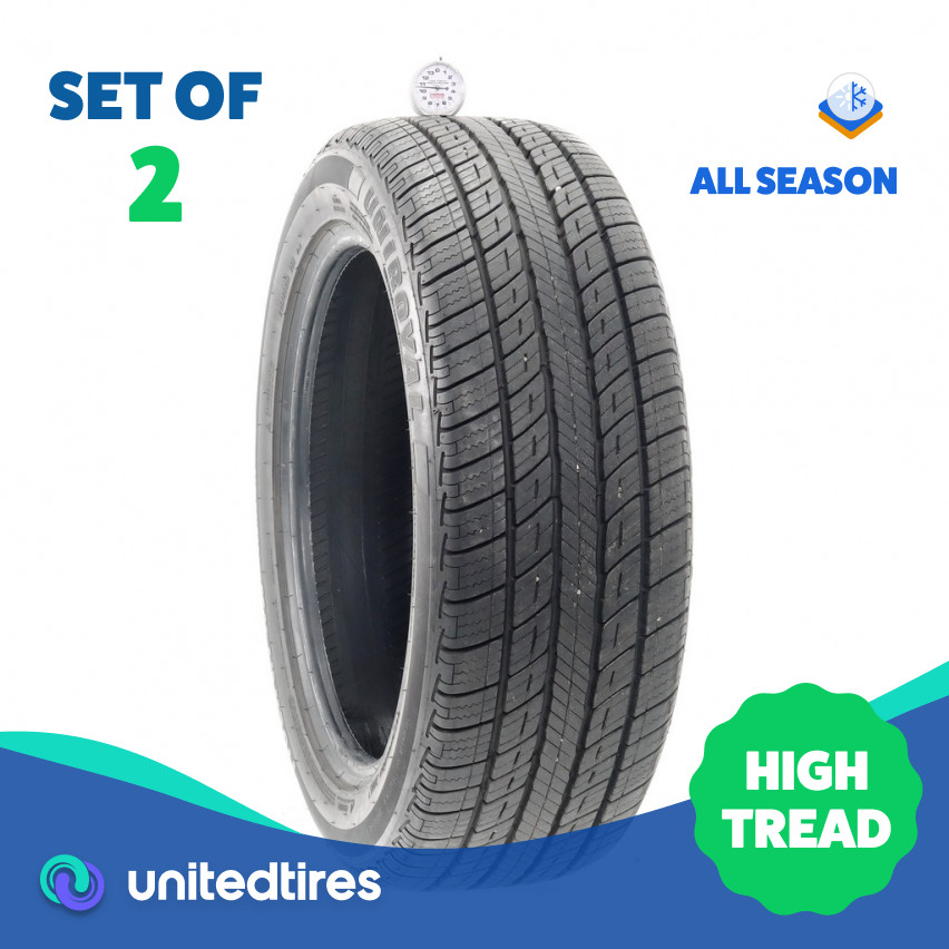 Set of (2) Used 215/55R18 Uniroyal Tiger Paw Touring A/S 95H – 10.5/32