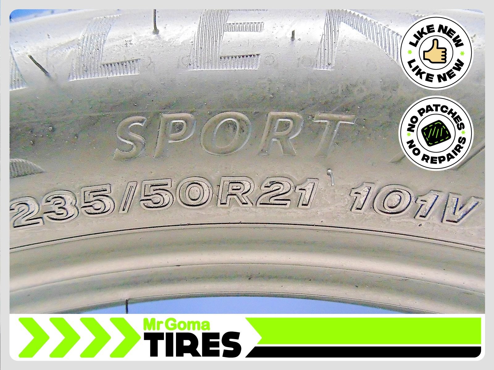 1 BRIDGESTONE ALENZA SPORT A/S E 235/50R21 USED TIRE 9.9/32 TREAD 101V 2355021