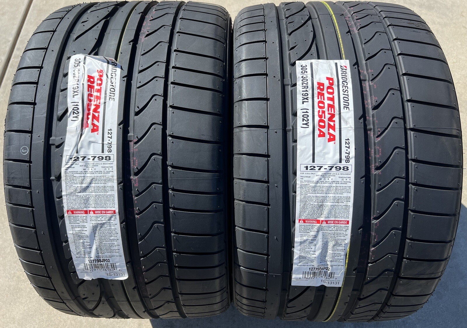 SET OF TWO BRAND NEW 305/30ZR19 Bridgestone RE050A Tires 3053019