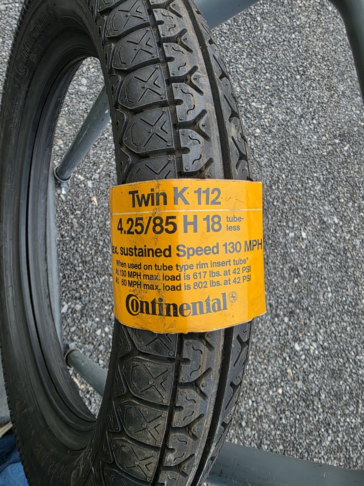 NOS Vintage Continental Twin K112 Rear Tire 4.25/85H18 New old stock