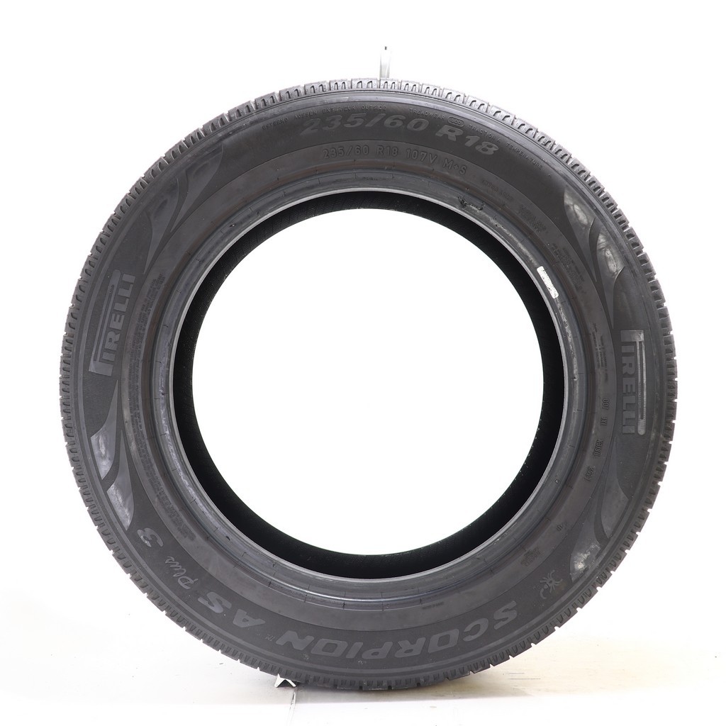 Set of (4) Used 235/60R18 Pirelli Scorpion AS Plus 3 107V – 5-7/32 (1ADMZ)