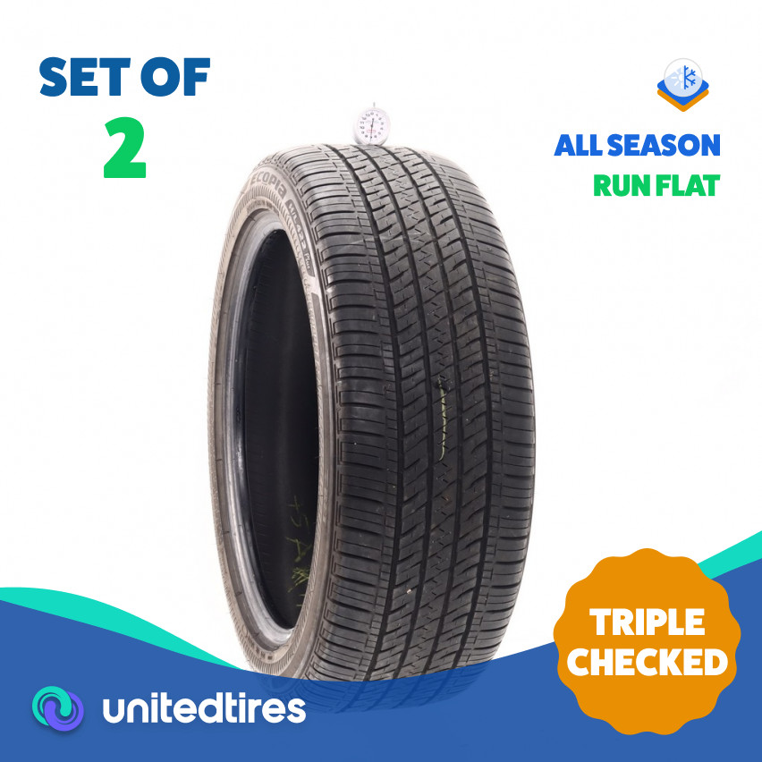 Set of (2) Used 255/45RF20 Bridgestone Ecopia H/L 422 Plus RFT 101V – 7/32