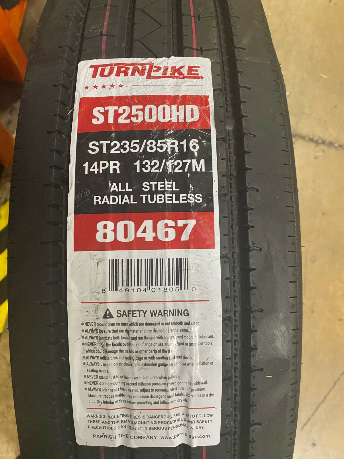 4 NEW 235/80R16 Turnpike ST2500 All Steel trailer Tire 235 80 16 2358016 14ply G