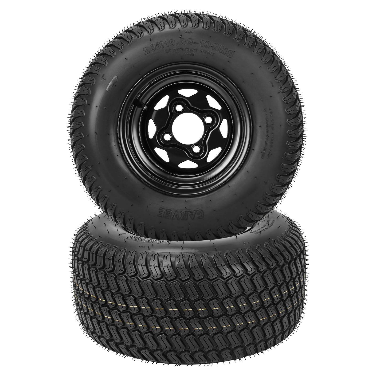 2pack 20×10-10 Rubber Lawn Mower Tire & Wheel Assembly 20×10-10 Replacement Tire